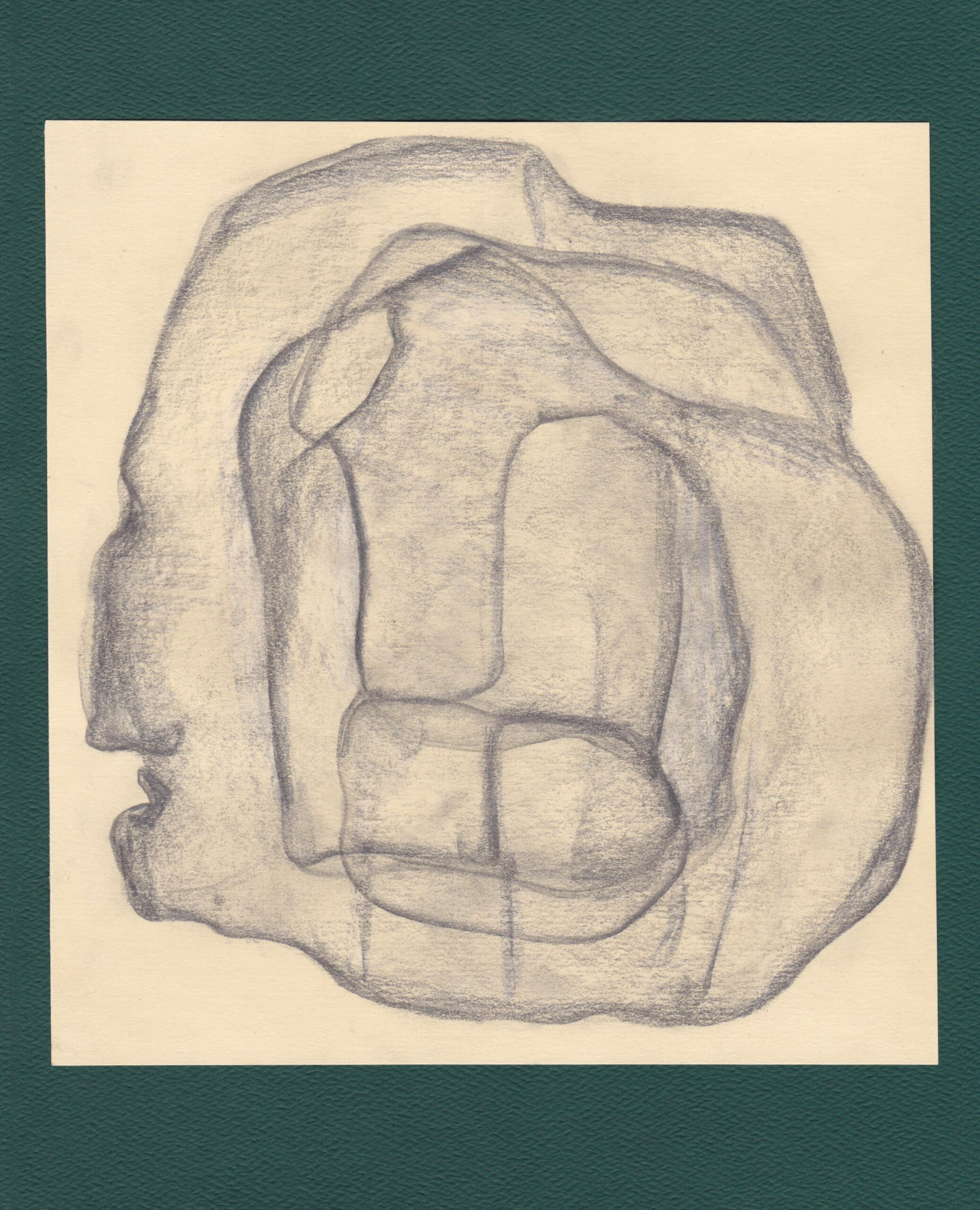 "Neglected by Evolution. Homo Panicalis." Graphite and wax on manila paper. 2024.