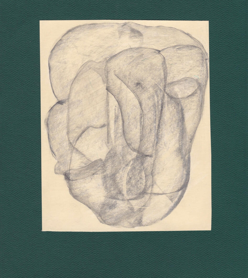 "Neglected by Evolution . Homo Echoflutus. Graphite and wax on manila paper. 2024.