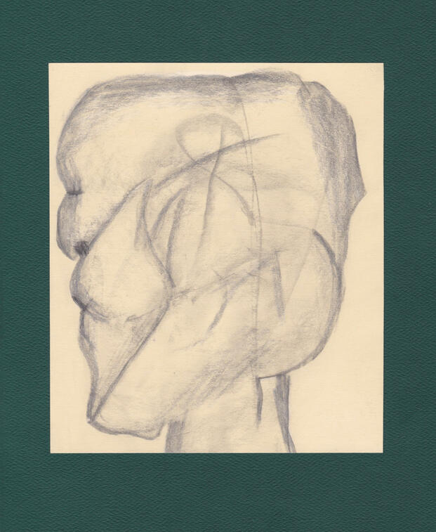 "Neglected by Evolution. Homo Pneumatus." Graphite and wax on manila paper. 2024.