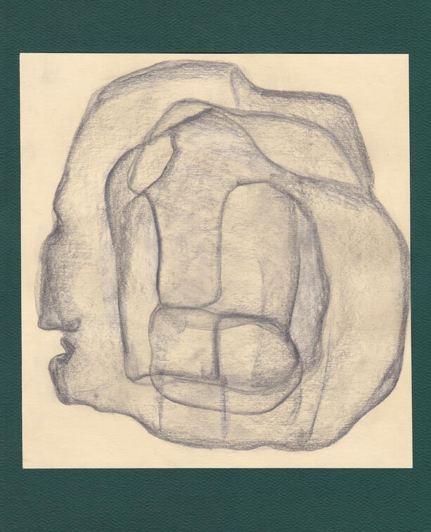 "Neglected by Evolution. Homo Panicalis." Graphite and wax on manila paper. 2024.