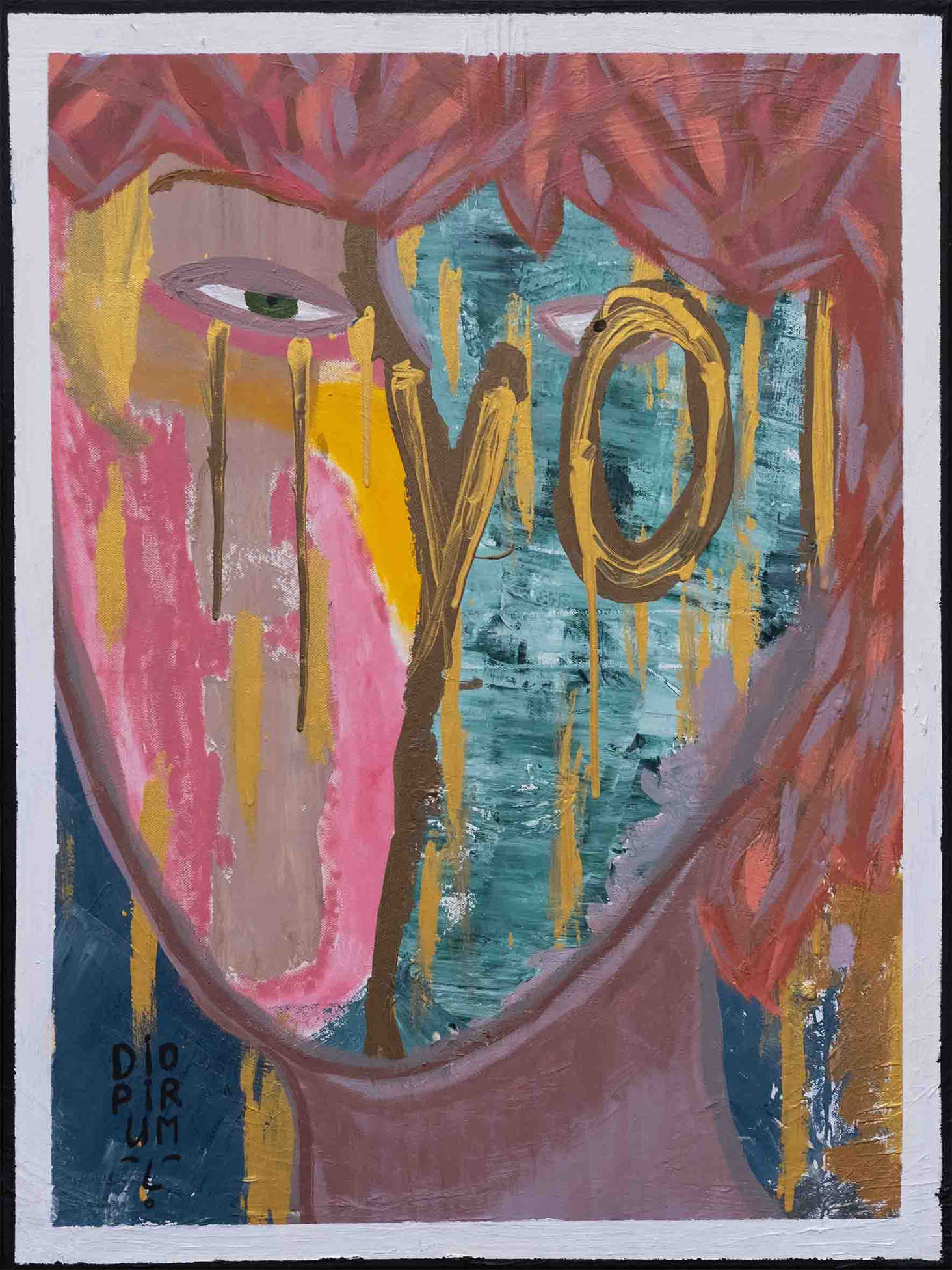 "Neglected by. Visibility. Big Sister Is Watching You" Acrylic and oil on canvas, 2020 31.5 × 23.6 in (80 × 60 cm)
